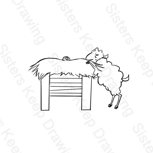 Little Lamb with Manger - Tattoo Transparent PNG