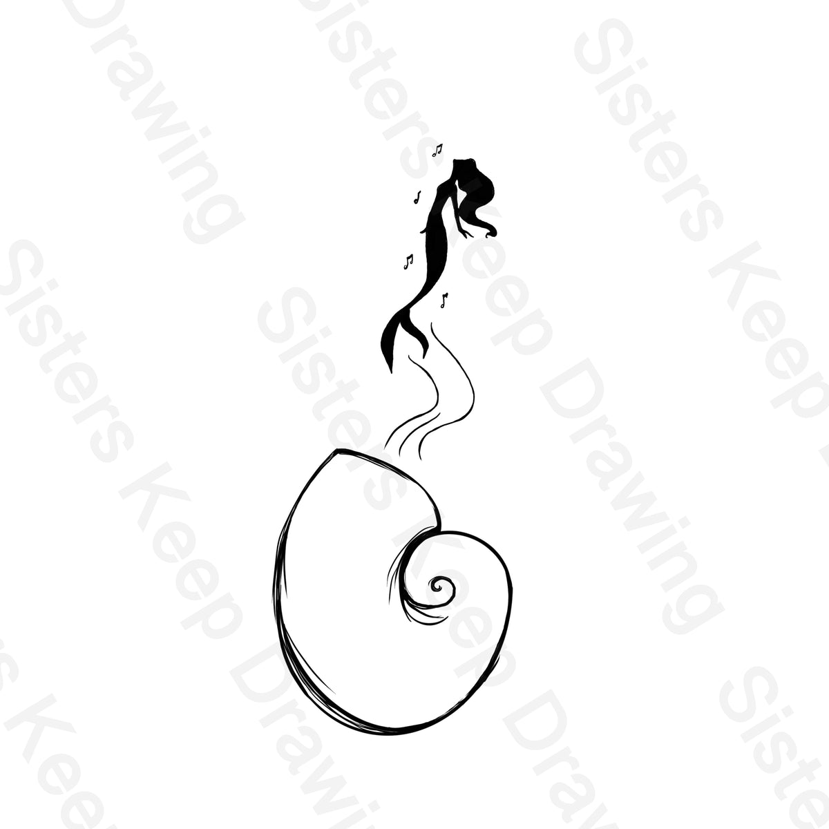 Ariel Outline Tattoo