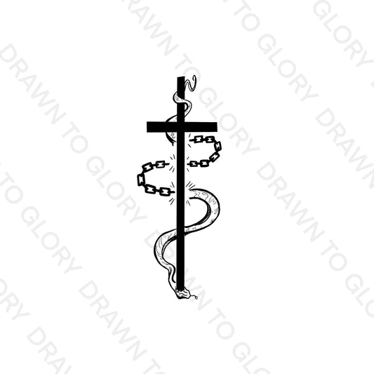 Cross Crushing Serpent -Transparent PNG