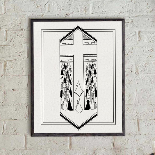 Woman Healed in Faith Print - Just the Fringe - Jesus' Miracles - Black and White