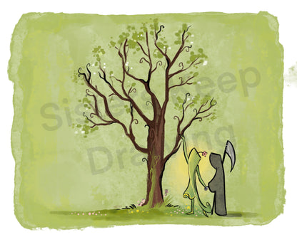 Grim Reaper and Life Downloadable Calendar -instant download digital printable artwork