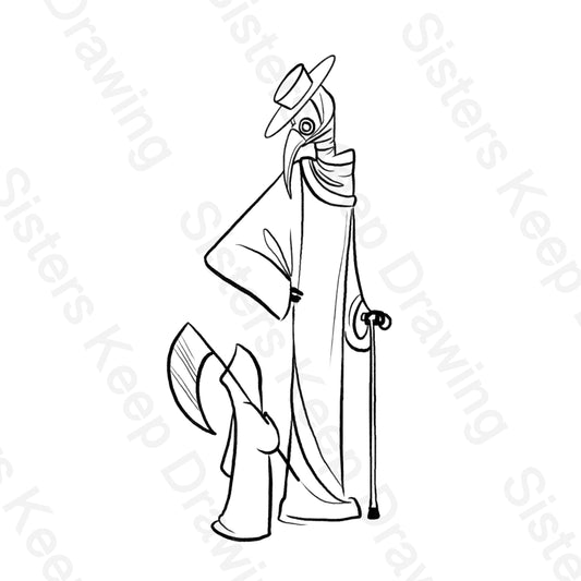 Grim Reaper meets the Plague Doctor -Transparent PNG