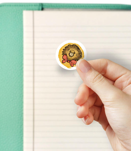 Clock inside hair - Encanto Inspired Bubble free sticker
