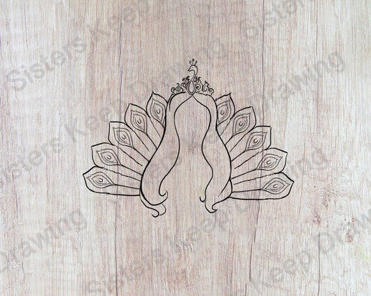Peacock Costume - Barbie Inspired Permission PNG- instant download digital printable artwork