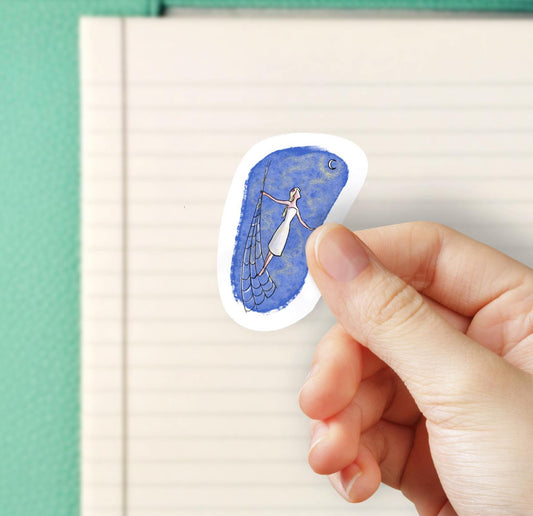 Girl on Ship Rigging - Barbie Inspired Bubble free sticker N16