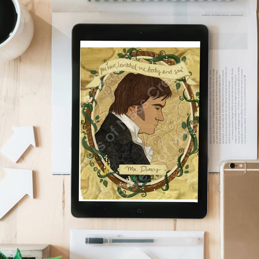"Mr. Darcy" Portrait - instant download digital printable artwork