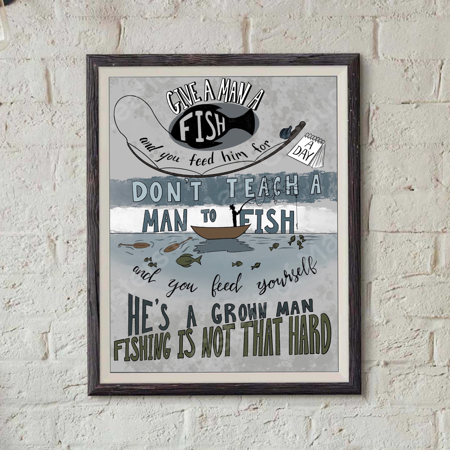 Ron Swanson- Fishing is not Hard- Print