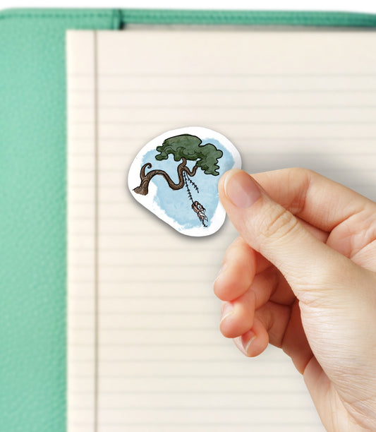 Swinging in the tree- Bubble free sticker N4